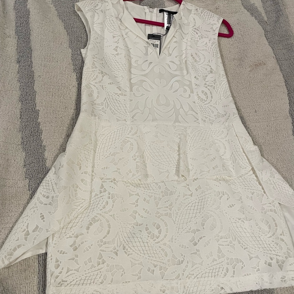 BCBG Maxazria “Isabel” White Lace Mini Dress
